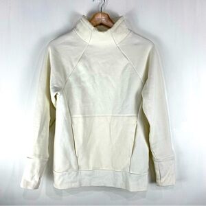 Fabletics Zaylee Funnel‎ Mock Neck Tunic Pullover Sweatshirt Top Cream Size XXS